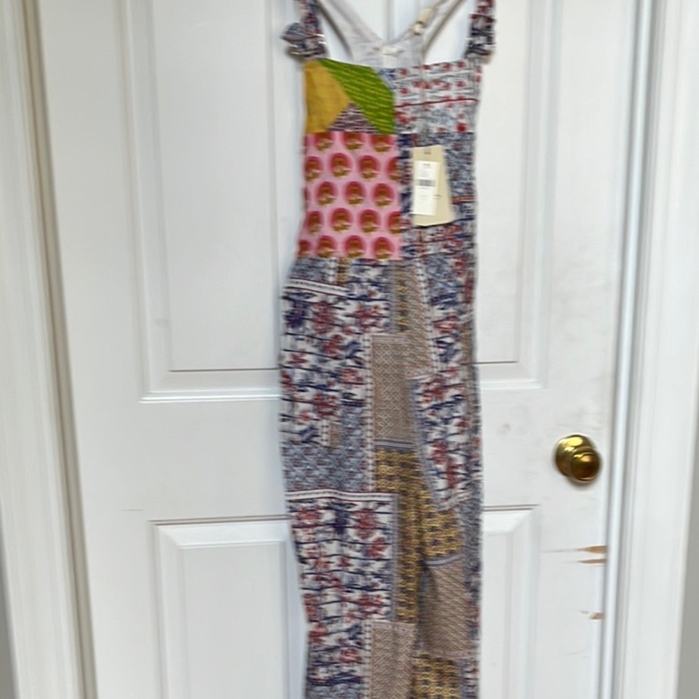 Anthropologie Let Me BeMulticolored Cotton Jumpsuit in excellent condition: